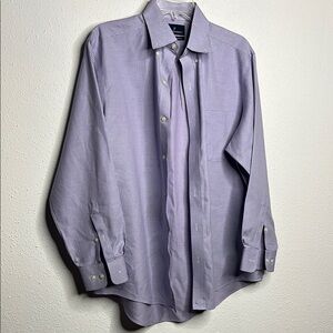 Elegant Purple and Blue Dress Shirt with Pointed Collar
